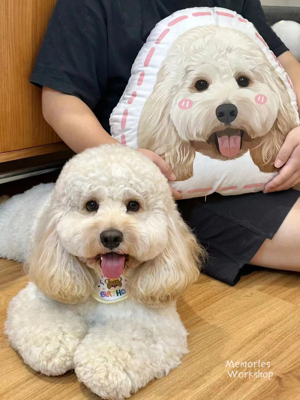 3D Pillow with Custom Pet Portrait Unique Decor