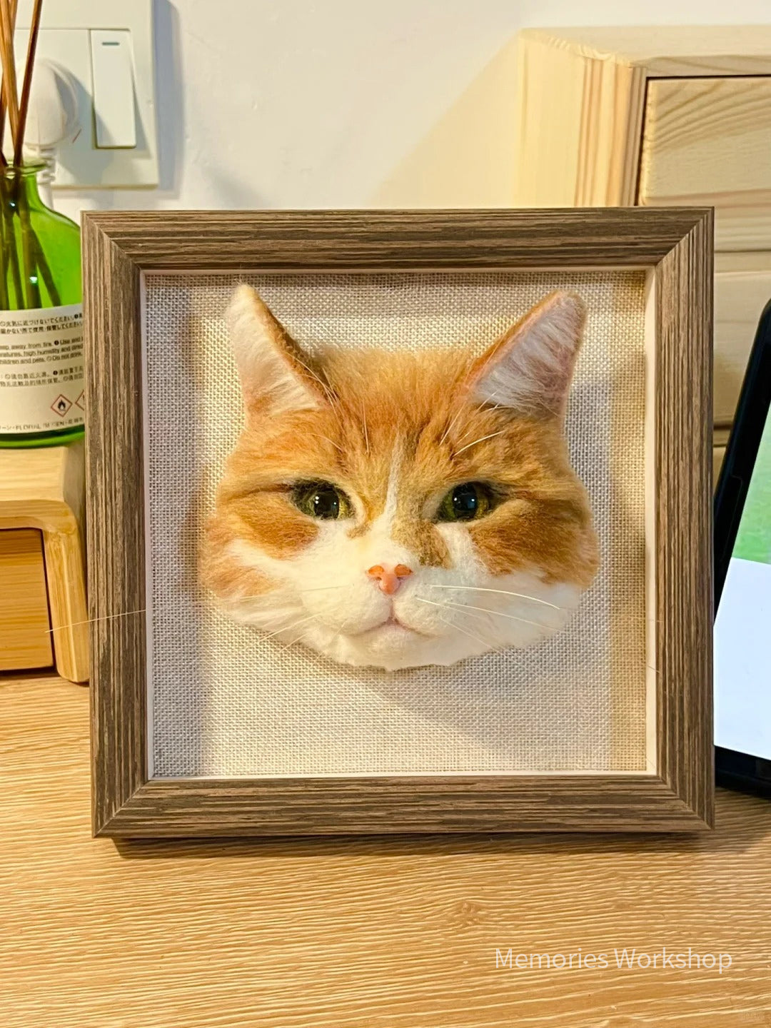 Cute cat online painting picture frame handmade custom