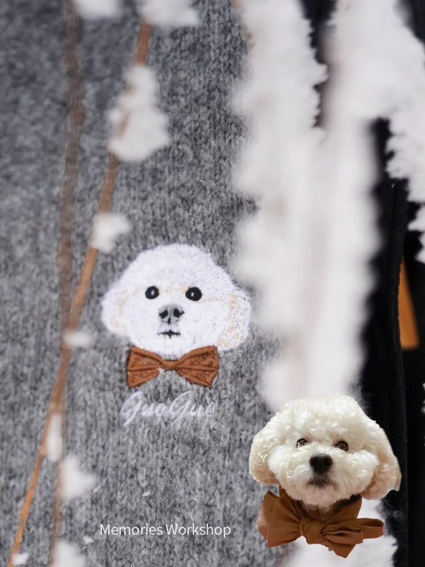 Pet custom scarf🧣 embroidered 100% wool