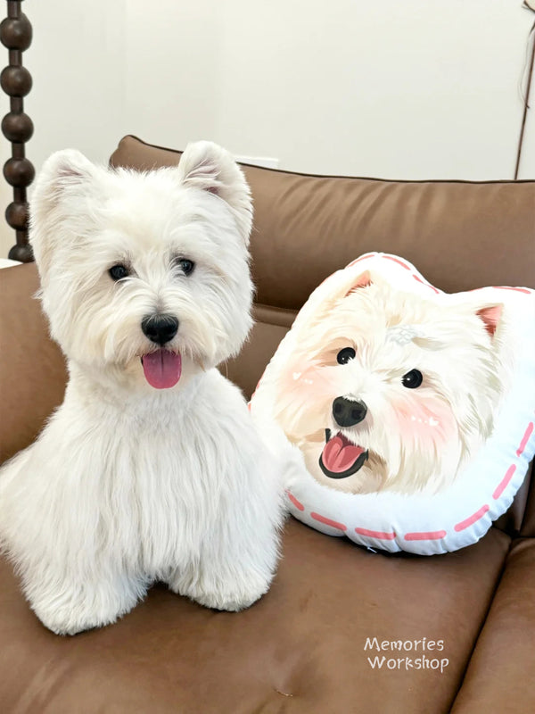3D Pillow with Custom Pet Portrait Unique Decor