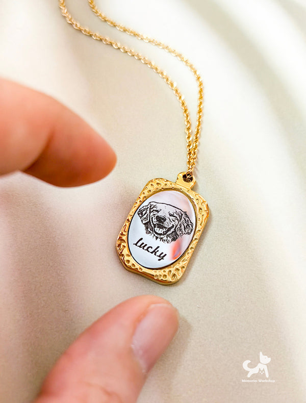 Customized pet portrait photos, cat and dog name necklaces and pendants, customized commemorative gifts