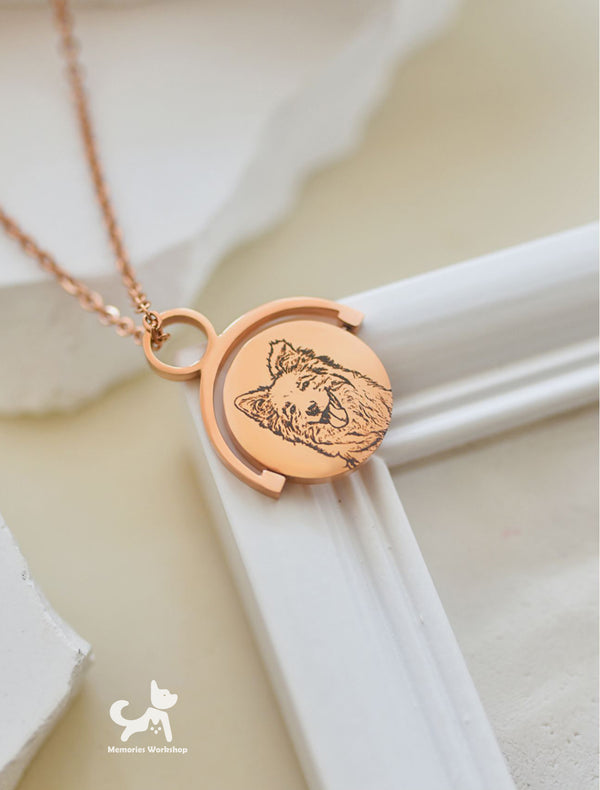 Customized pet portrait photos, cat and dog name necklaces and pendants, customized commemorative gifts