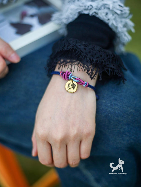 Customized engraved titanium steel bracelet pet cat and dog photo engraved fashion accessories